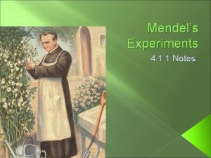 Mendels Experiments 4 1 1 Notes Gregor Mendel