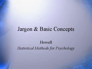Statistical jargon