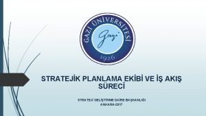 STRATEJK PLANLAMA EKB VE AKI SREC STRATEJ GELTRME