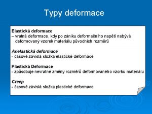 Typy deformace