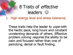 High energy leadership traits