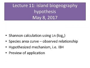 Island biogeography model