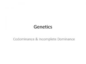 Practice codominance and incomplete dominance