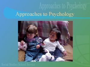 Approaches to Psychology 1 The Different Approaches The