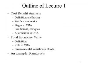 Cost benefit analysis definition