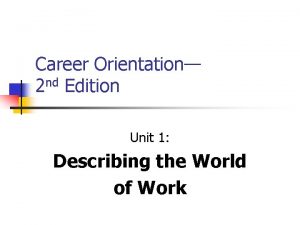 Job vs career examples