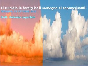 Il suicidio in famiglia il sostegno ai sopravvissuti