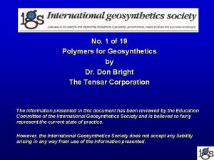 Geosynthetics polymers
