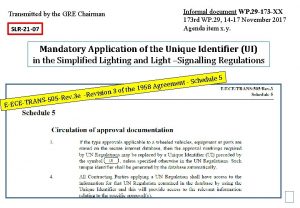 Informal document WP 29 173 XX 173 rd