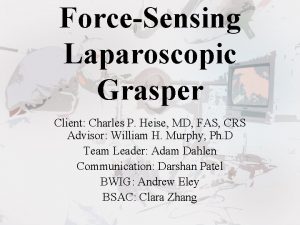 ForceSensing Laparoscopic Grasper Client Charles P Heise MD