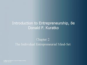 Entrepreneurship according to kuratko