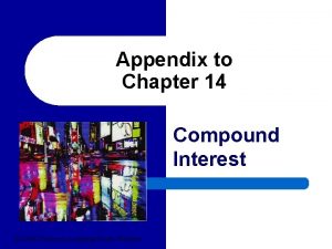 Appendix to Chapter 14 Compound Interest 2004 Thomson