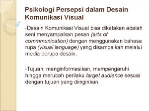 Psikologi persepsi dalam desain komunikasi visual