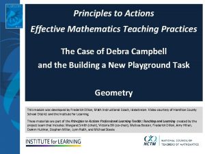 Principles to Actions Effective Mathematics Teaching Practices The