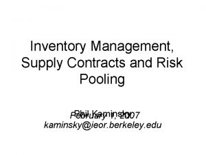 Product pooling example
