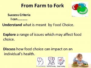 From Farm to Fork Success Criteria I can