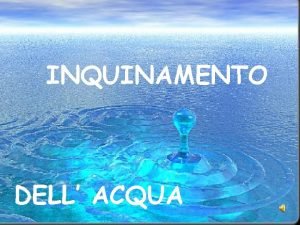 Inquinamento dell'acqua Inquinamento dell'acqua