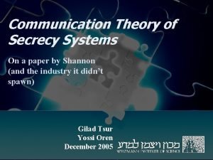 Communication theory of secrecy systems