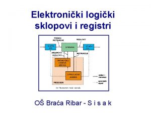 Elektroniki logiki sklopovi i registri O Braa Ribar