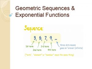 Geometric sequence and exponential functions