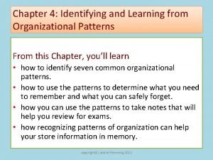 Classification organizational pattern
