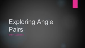 Exploring angle pairs