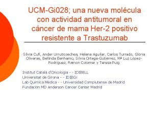 UCMGi 028 una nueva molcula con actividad antitumoral