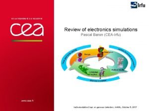 Review of electronics simulations Pascal Baron CEAIrfu Instrumentation