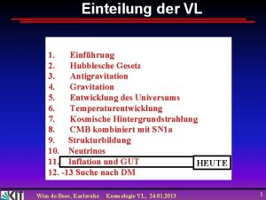 Einteilung der VL 1 Einfhrung 2 Hubblesche Gesetz