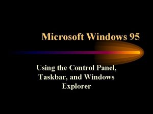 Control panel windows 95
