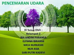 PENCEMARAN UDARA Di Susun Oleh Kelompok 2 IRA