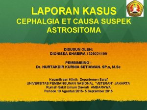 Laporan kasus cephalgia