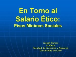 En Torno al Salario tico Pisos Mnimos Sociales