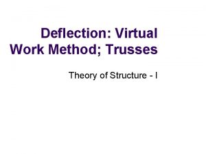 Deflection Virtual Work Method Trusses Theory of Structure