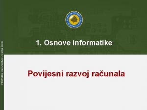 Informatika i raunalstvo srednje kole 1 Osnove informatike