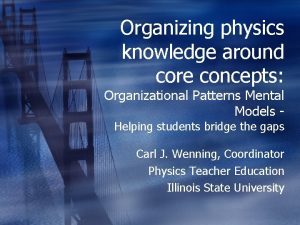 Organizing physics knowledge around core concepts Organizational Patterns