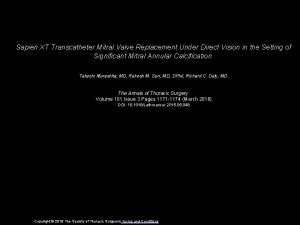 Sapien XT Transcatheter Mitral Valve Replacement Under Direct