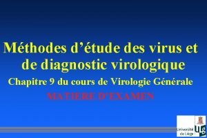 Mthodes dtude des virus et de diagnostic virologique