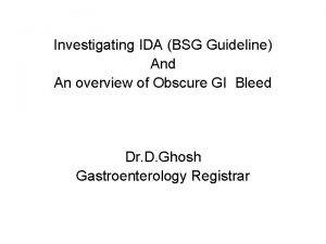 Bsg guidelines ida