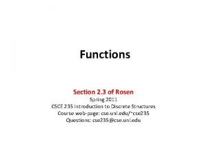 Functions Section 2 3 of Rosen Spring 2011