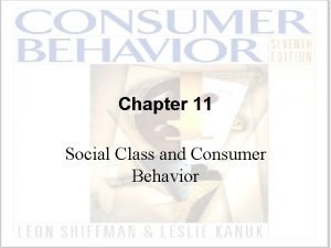 Consumer behavior social class