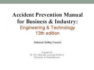 Accident prevention manual