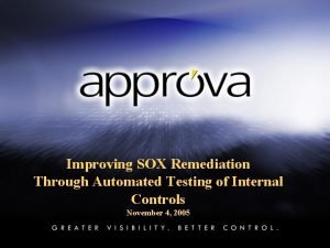 Sox remediation software