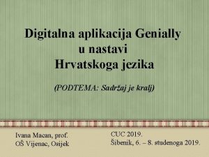 Digitalna aplikacija Genially u nastavi Hrvatskoga jezika PODTEMA