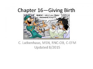 Chapter 16Giving Birth C Lutkenhaus MSN RNCOB CEFM