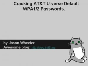 Att uverse wifi password