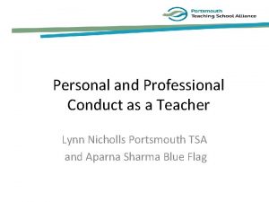 Personal and Professional Conduct as a Teacher Lynn