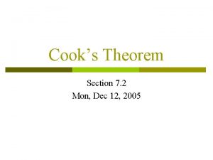 Cook's theorem