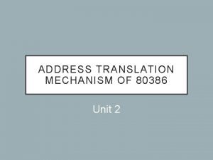Address translation mechanism in 80386