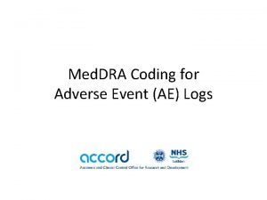 Adverse event log